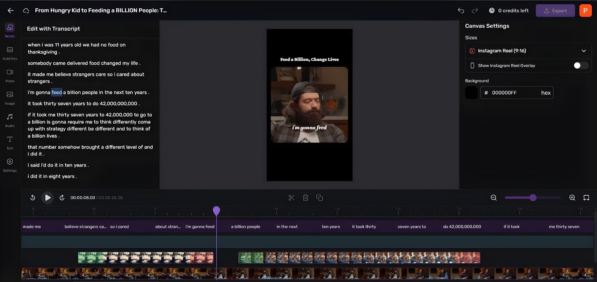 AI editor mockup
