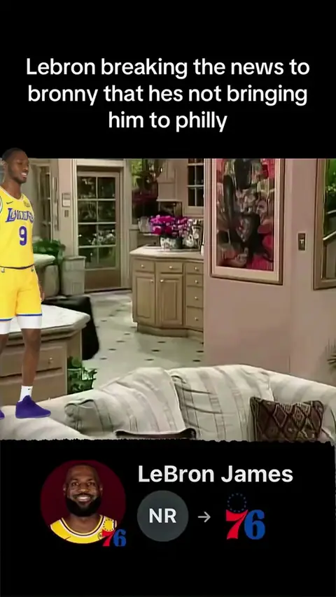 Lebron's not bringing Bronny to Sixers — meme template